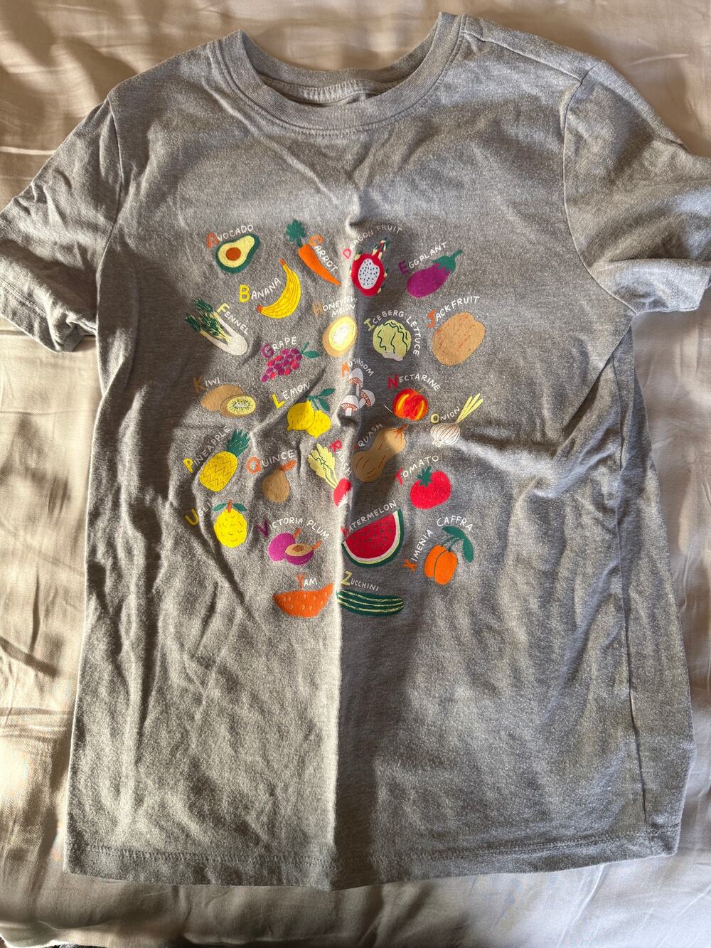 Cat & Jack grey vegetable Shirt size 8-10